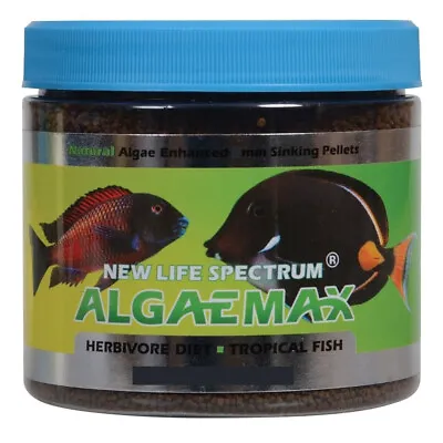 NEW LIFE SPECTRUM ALGAEMAX FORMULA FISH FOOD 1mm 125g SINKING PELLET TANK MARINE • £16.95