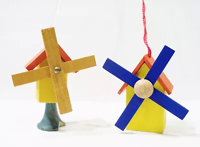 Steinbach Ulbricht Germany Windmill Wooden Wood 1970's Vintage TLC Ornaments • $12.99