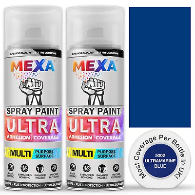 2 X 400 Ml Ultramarine Blue Spray Paint Double Pack RAL 5002 Quick Dry Low Odour • £12.99