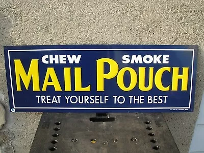 Large Vintage Chew Smoke Mail Pouch Tobacco Embossed Metal Sign 35.5 X13 New • $132