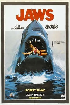 379714 1975 Jaws Steven Spielberg Movie WALL PRINT POSTER AU • $48.35