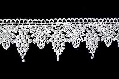 Lily 2.25  Ivory White Venice Lace Bridal Wedding DIY Trim Grape Vine By Yard • $5.59