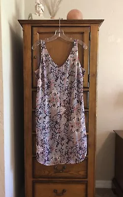 NWOT Cabi Fresco Slip Abstract Floral Tank Dress Size Small Chiffon Lined • $26