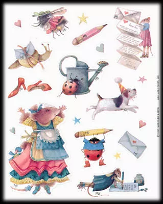 Hallmark VERA The MOUSE Friends Snail Dolly Ladybug Stickers Sheet By M. Bastin • $9.99