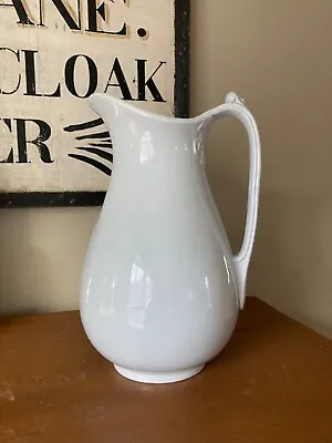 Antique White Ironstone Pitcher - Early Mellor Taylor & Co. 1880s Lovely! 12.5  • $75