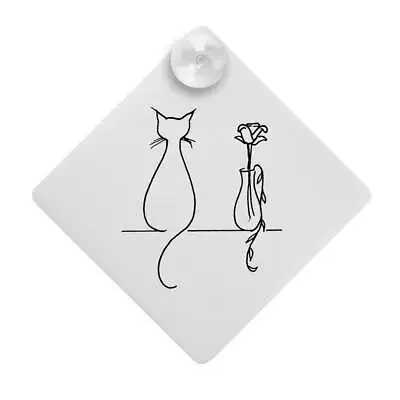 'Cat & Flower Vase' Suction Cup Car Window Sign (CG00015235) • £5.99