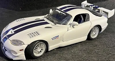 Maisto 1997 Dodge Viper GTS/R GT2 White With Blue Stripes 1:18 Scale Toy Car VG • $24.99