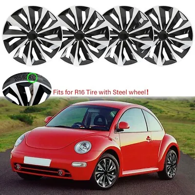4 PCS 16  Wheel Cover Full Rim Snap On Hub Cap R16 Silver For Volkswagen Beetle • $79.11