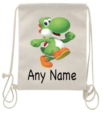 £10.49 • Buy Personalised Super Mario Yoshi Drawstring Bag School PE Dance Football Games Bag