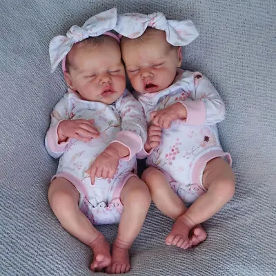 16inch Twins Reborn Doll Soft Lifelike Baby Girl Realistic Silicone Vinyl Body • $117.69