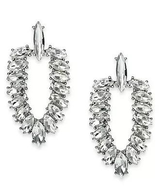 INC International Concepts Silver-Tone Crystal Doorknocker Drop Earrings • $12.99