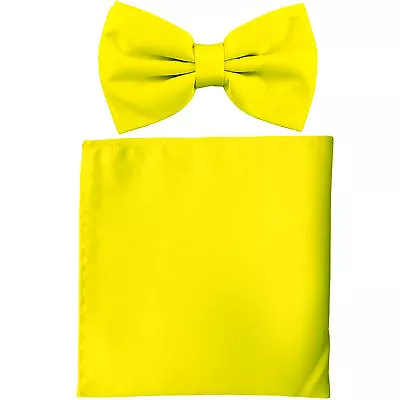 Men's Butterfly Pre-tied Bow Tie And Pocket Square Hankie Set Wedding Party Prom • $11.39