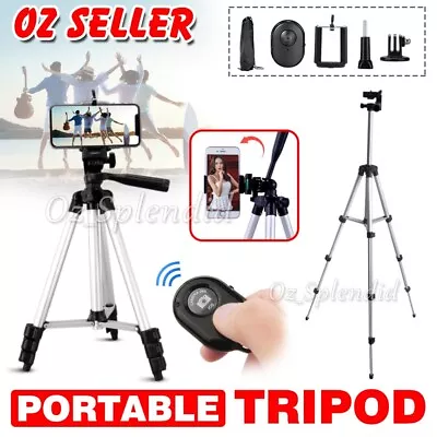 Professional Camera Tripod Stand Mount Remote + Phone Holder For IPhone Samsung • $17.95