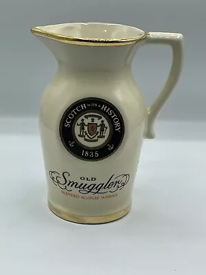 Vintage 1975 Old Smugglers Scotch Whisky Water Pitcher Pub Jug • $9.99