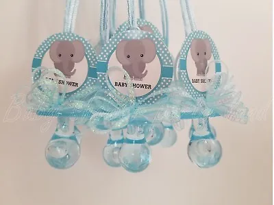 12 Elephant Pacifier Necklaces Baby Shower It's A Boy Games Prizes Favors Jungle • $13.99