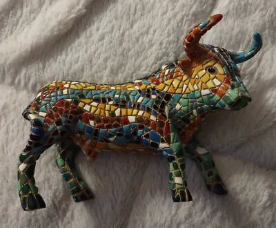 Art Pottery Barcinos Toros Colorful Mosaic Tile Bull Figurine Matador Spanish • $49.99