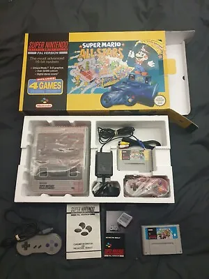Snes Console Boxed Mario All-stars Pal Version & Mario Kart - Tested And Working • £200