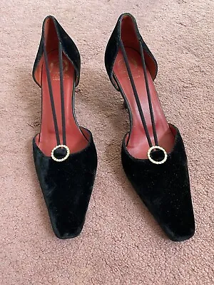 £16 • Buy Ursura Mascaro Menorco Black Velvet Shoes EU 37 UK 4
