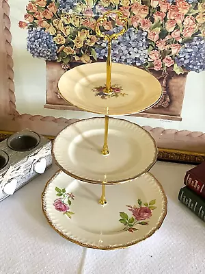 3 Tier English Bone China Cup Cake Stand For Wedding Party Shower Celebration • $29.95