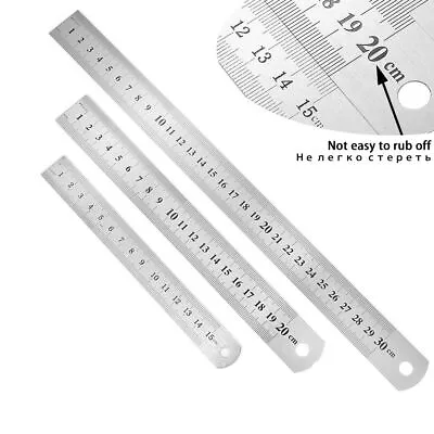 Stainless Steel Measuring Scale - Precision Double Sided Ruler Jewelry Supplies • £9.51