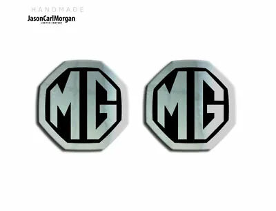 MG ZR ZS MGF MK1 LE500 Badge Logo Insert Set Front Rear Logo Chrome Black 59mm • £12.50