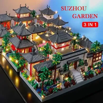 1800 Piece Chinese Architecture Gardens DIY Craft Game Building Blocks Set • £29.62