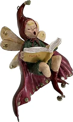 Vintage MMA Fairy Elf Singing 4  Christmas Ornament W/ Glitter & Dangles • $21.99