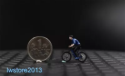 1/87 Ride Bike Man Scene Props Miniatures Figures Model For Cars Vehicles Toys • $14.71