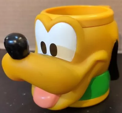 PLUTO - Vintage 90's Disney Applause Pluto Plastic Face Mug - • $8.99