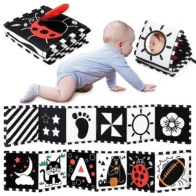 Baby Toys 0-6 Months Black And White Newborn Toys Brain Development Tummy Time • £10.19