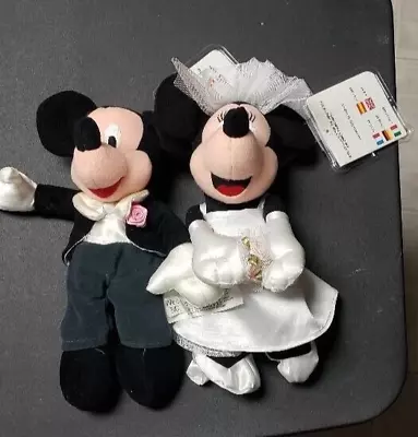 Disney Mickey & Minnie Mouse Bride And Groom Wedding Plush Disney Parks W/Tags • $15