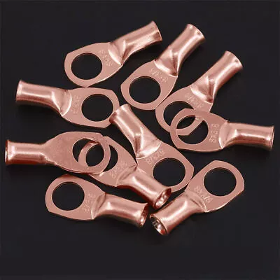 Bare Copper Lugs Ring Terminals Connector Battery Wire Welding Cable  8-4/0 AWG • $9.99