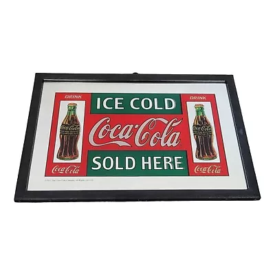 Coca-Cola Retro Style 'Ice Cold  Sold Here' Advertising Mirror Home Bar Man Cave • £18.79