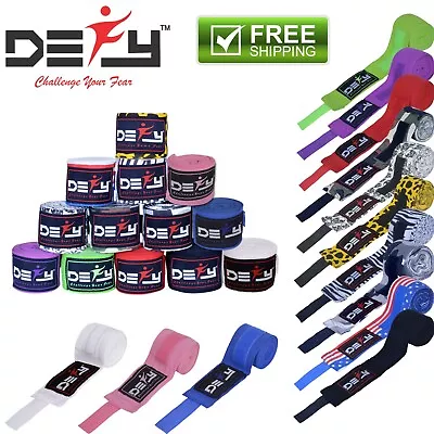 DEFY™ Boxing Hand Wraps 180  Muay Thai MMA Elastic Bandages Protector New Pair  • $7.99