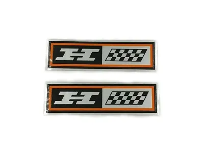 1 Pair Harley Oil Tank H Style With Checkered Flag Decals • $12