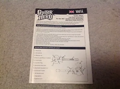 £2.99 • Buy Nintendo Wii Game - Guitar Hero Wii Guitar Instruction Manual English, French