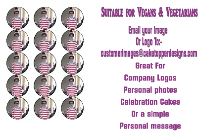 15 Edible Personalised Photo | Logo Cupcake Birthday Cupcake Toppers |Fairy Cake • £5.89