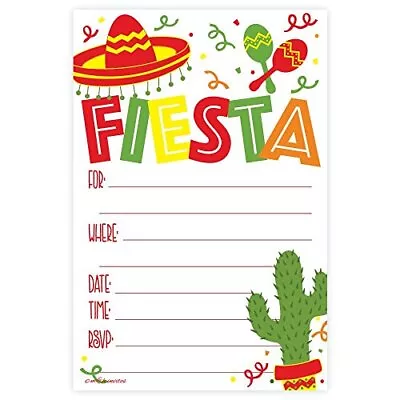 Fiesta Party Invitations 20 Count With Envelopes • $16.10