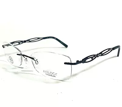 Marchon Airlock ENCHANTMENT 201 320 Eyeglasses Frames Blue Rectangular 52-18-140 • $89.99