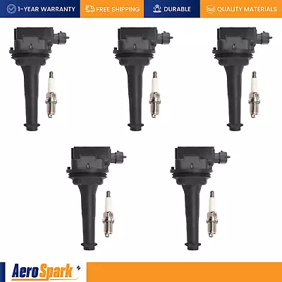 Ignition Coil & Spark Plug For 1997-07 Volvo C70 S60 S70 S80 V70 XC70 XC90 UF341 • $78.89