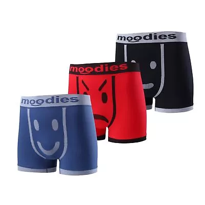 3 Pairs Moodies Mens Seamless Boxer Shorts Trunks Briefs Adults Underwear • £7.45