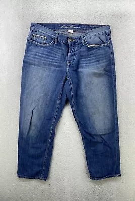 Eddie Bauer Womens Size 10 Medium Wash Mid Rise Relaxed Boyfriend Denim Jeans • $11.95