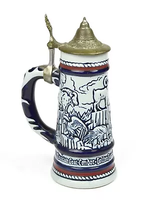 Lidded Hand Painted Ceramic Beer Stein Antique 1976 By Avon • $17.95