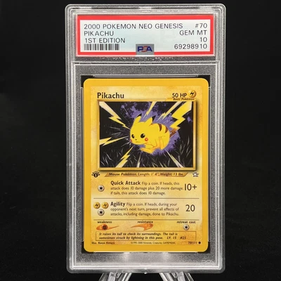 $149 • Buy Pikachu #70 1st Edition Neo Genesis 2000 Pokémon PSA 10 ⚡️