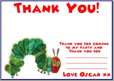 £1.99 • Buy Personalised Photo Paper Card Party Thank You Notes VERY HUNGRY CATERPILLAR #5