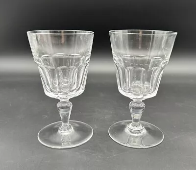 Baccarat Crystal Set Of 2 Bretagne 6-1/4  Tall Water Glasses Goblets Fleabite • £68.11