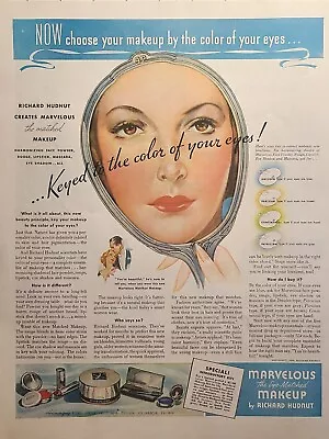 Marvelous Makeup Matched To Your Eyes Richard Hudnut Vintage Print Ad 1936 • $16.77