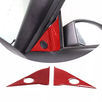 Red Carbon Fiber Interior A-pillar Horn Panel Sticker  For 2003-2006 Nissan 350Z • $30.79