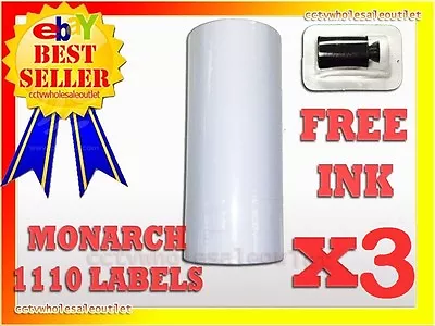 3 Sleeves White Label For Monarch 1110 Pricing Gun 3 Sleeves=48rolls • $44.99