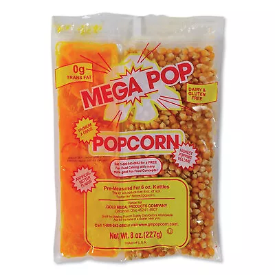 Gold Medal Mega Pop Popcorn Butter 8 Oz Bag 36 Bags/Carton • $126.76